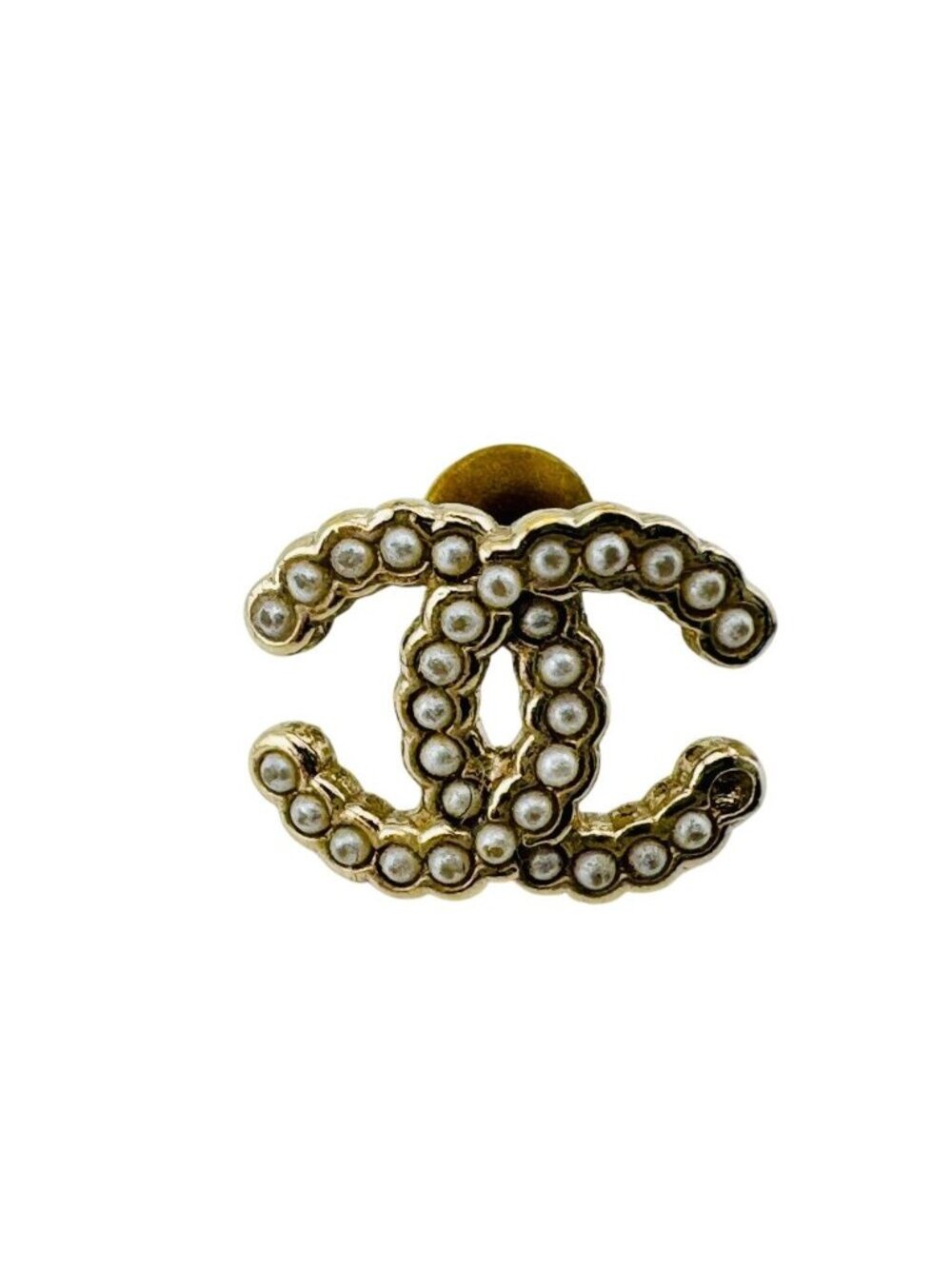 Chanel One Side Only CC Logo Earrings